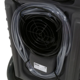 Black air filter with clear pleated media inside a black housing, Driizair 1200 dehumidifier 