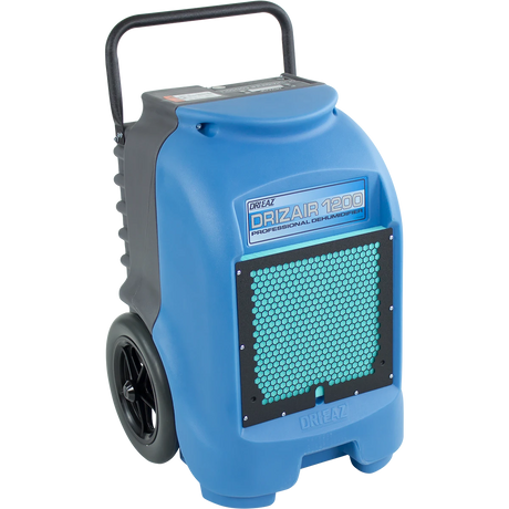 Blue Drizair 1200 professional dehumidifier on a white background