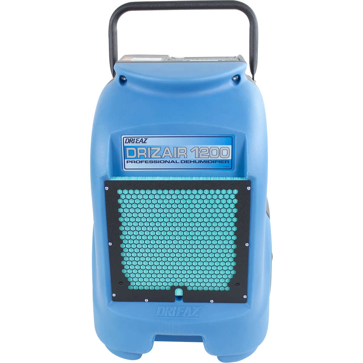 Blue Driizair 1200 dehumidifier on a white background