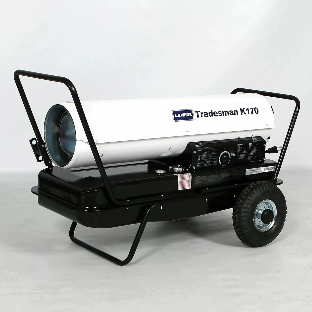 La.White Tradesman K170 portable heater on a white background