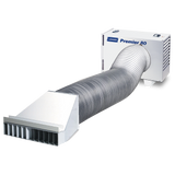 Ventilation duct with a Tent Heater LP 80K BTU LB on a white background