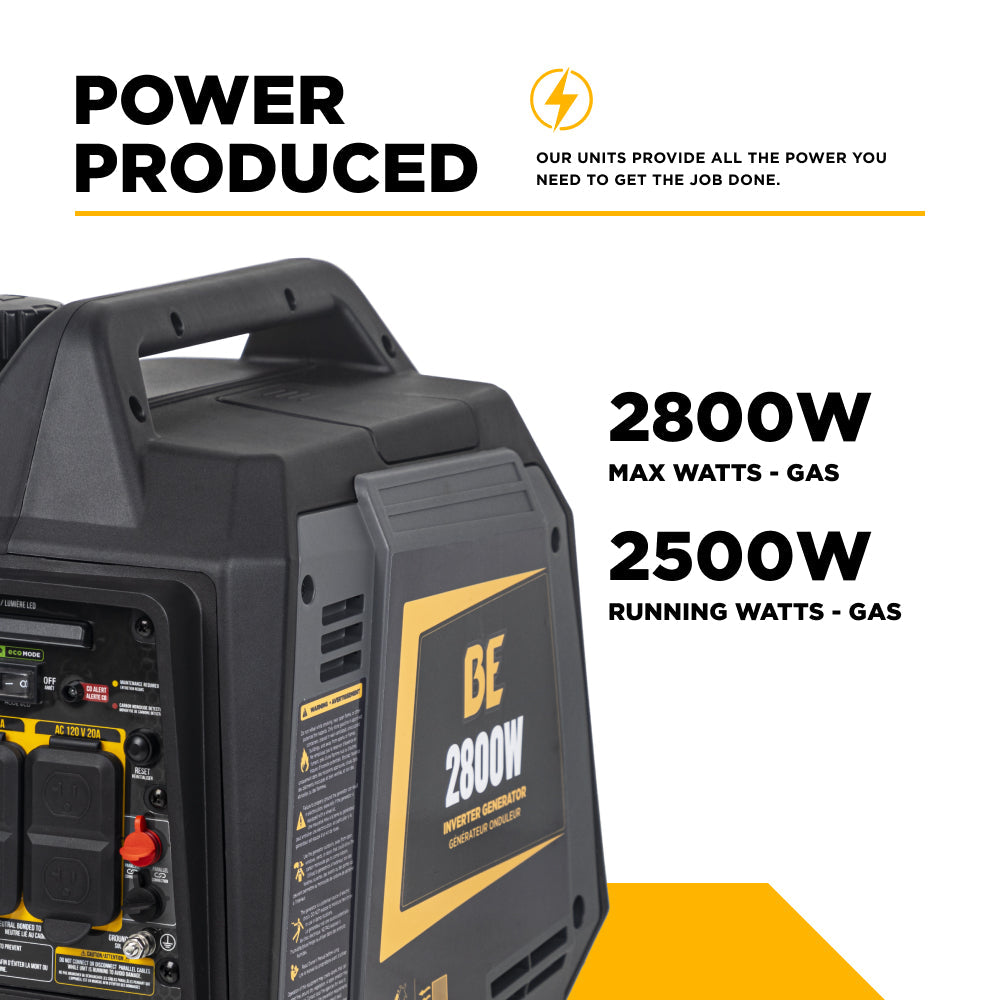 Digital Inverter Generator 2,800 Watt  - BE2800I | Ultra-Quiet for Camping, RV & Home Backup *