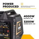 BE power generator with specifications on a white background
