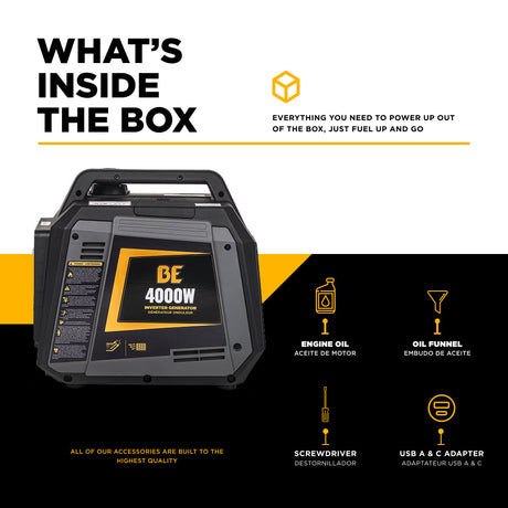 Product packaging with text and icons indicating contents and features.