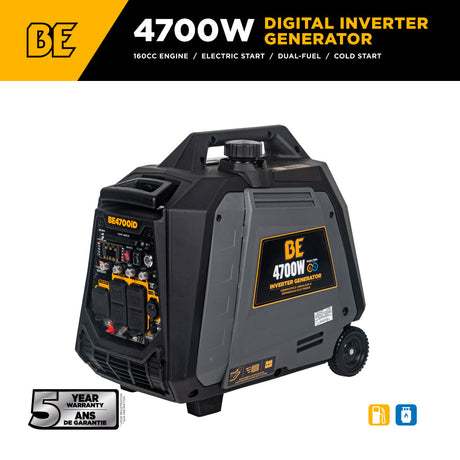 4700W digital inverter generator with BE logo on a white background
